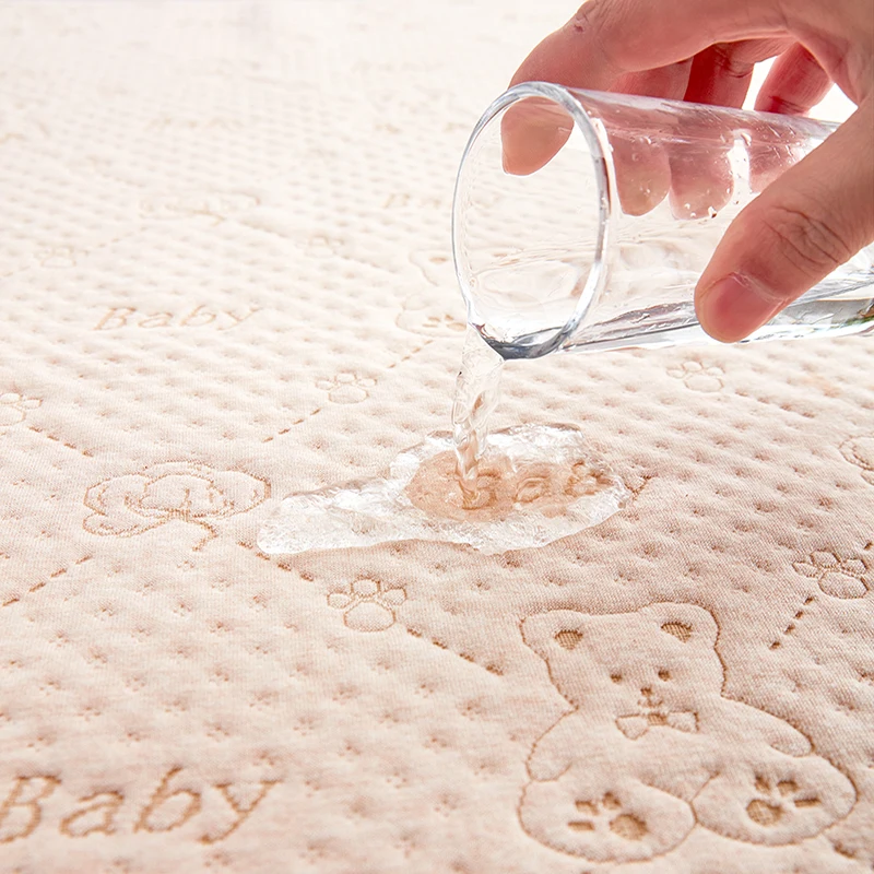MU Quilting Cotton/Bamboo Water Absorbent Baby Play Mat Waterproof Bed Urine Mat For Kids