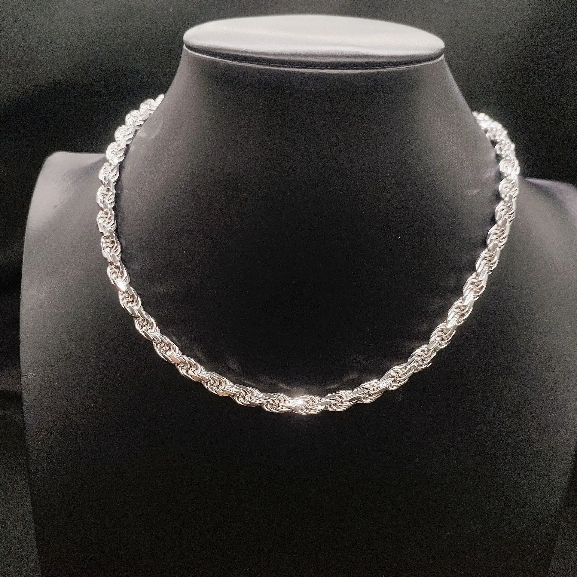 Vvs Moissanite Cuban Chain Pass Diamond Test Round Brilliant Cut 925 sliver Fine Necklace Jewelry Hiphop chain