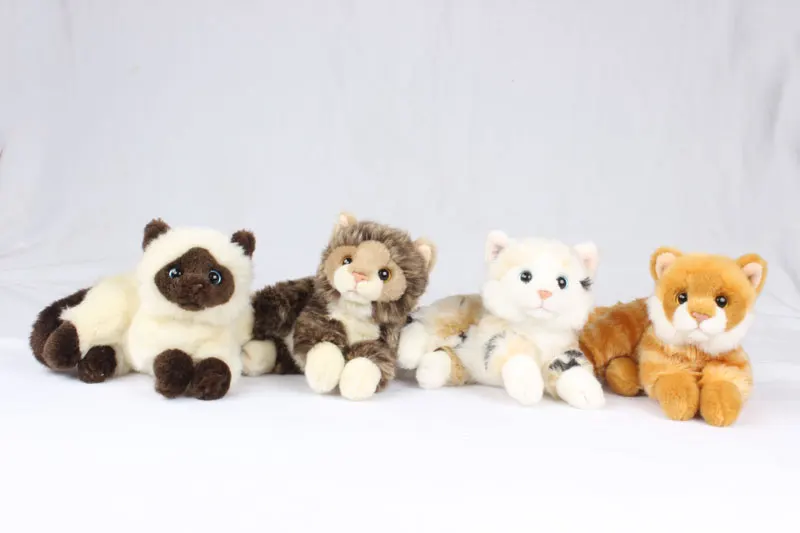 Stuffed Animals Handmade Realistic Black Cat Plush Companion Pet Gifts Organic Cotton Stuffed Toys For Baby