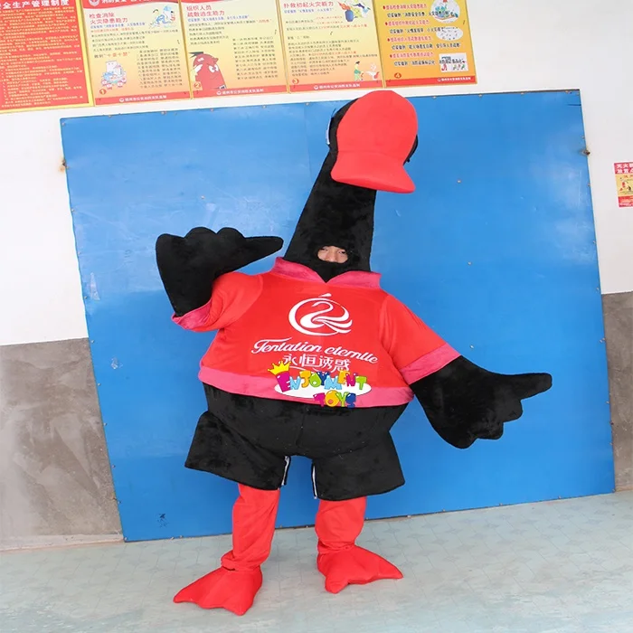 Popular customized cartoon black swan mascot costume Cute cartoon black swan mascot large event adult party costume