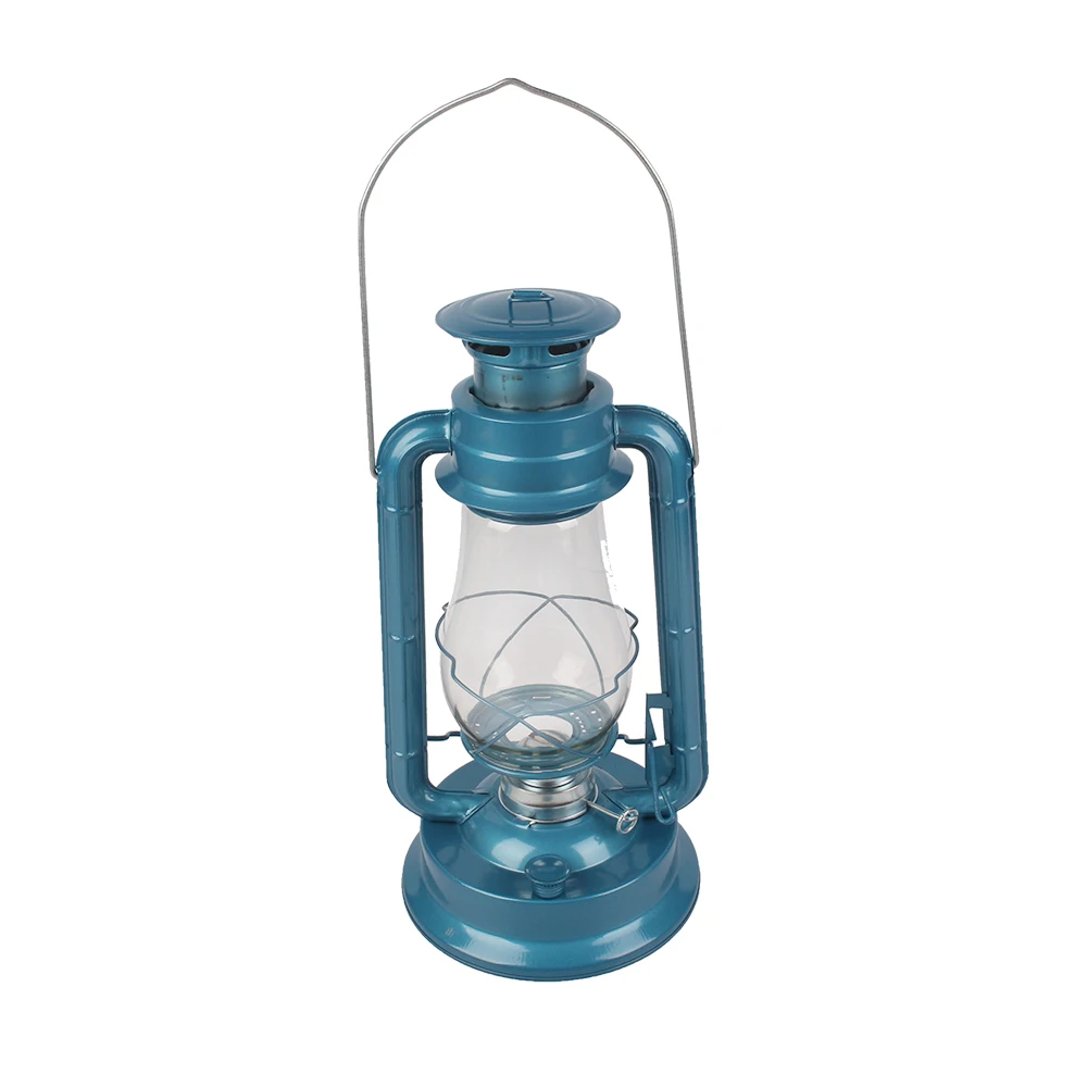Custom metal hurricane light blue camping light decorative light Retro Lantern