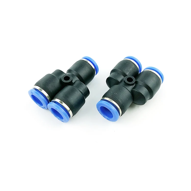 
TPY series plastic Y tee branch variable diameter pneumatic element tube fitting 