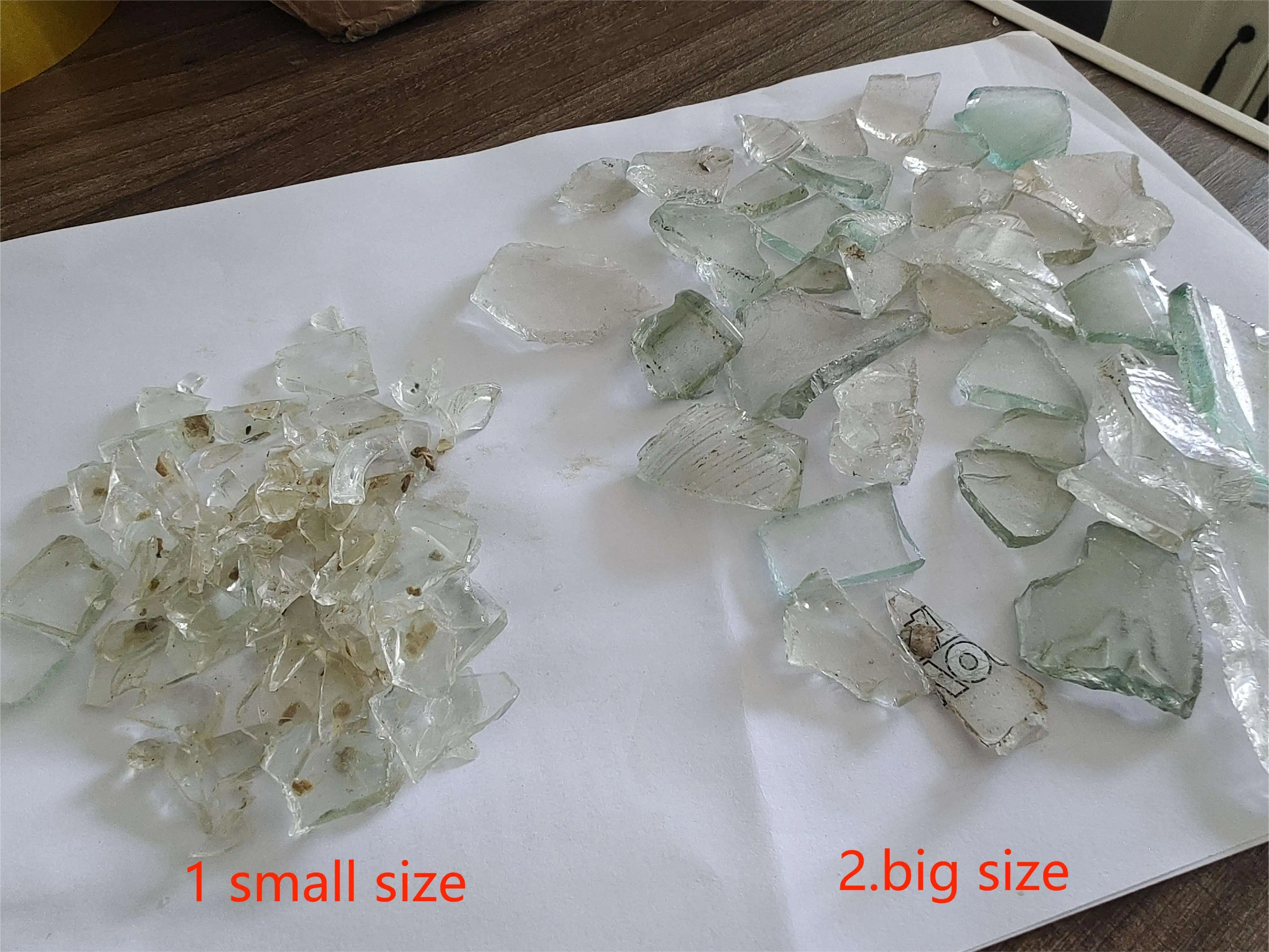 Wholesale Low Price Recycled Glass Bottle Scrap Green Crystal Tawny Colors Recycled Cullet Glass Bottle Scrap Flint Cullet