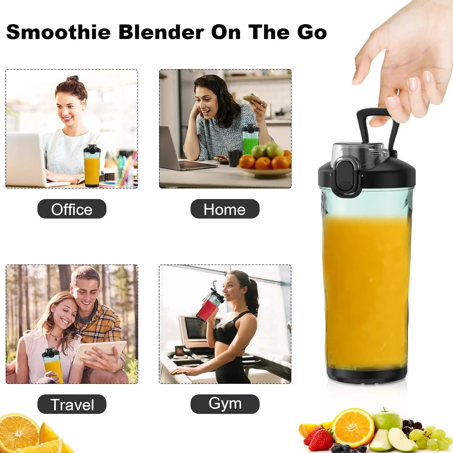 High Powered Portable Blender 600ml Small Blender Mini Shaker Blender