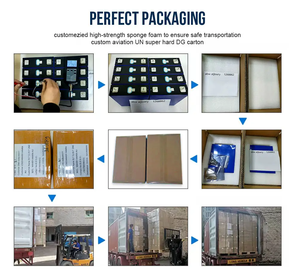 A Grade 3.2V 20AH 25AH 30AH 50AH 80AH 90AH 100AH 160Ah 200AH EV LiFePO4 Battery Cell 12V Electric Golf Carts Solar Pack EV Car