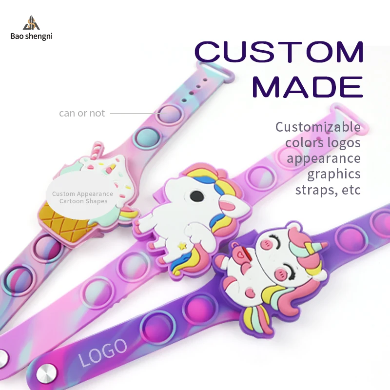 Kids Cartoon Watch LED Touch Cute Unicorn Silicone Digital Wrist Watch For Kid Pop Fidget Bracelet Toys Watch For Girls Boys