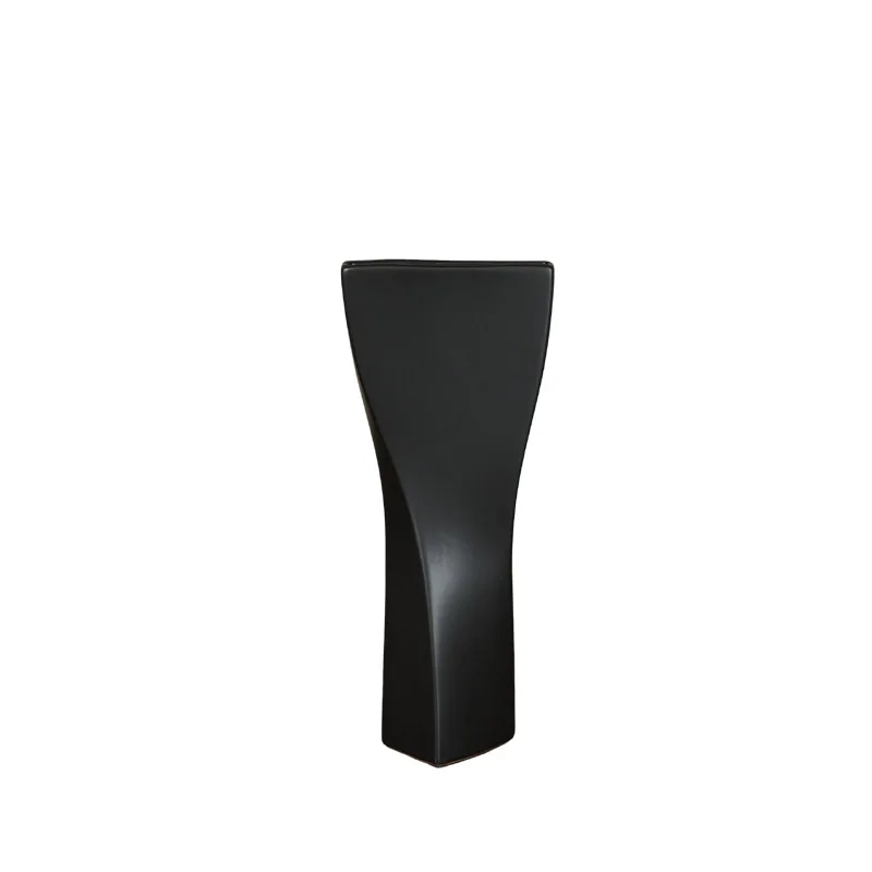 Nordic Minimalist White Black Matte Handmade Ceramic Vase Floral Flower Arrangement Decoration Ornaments