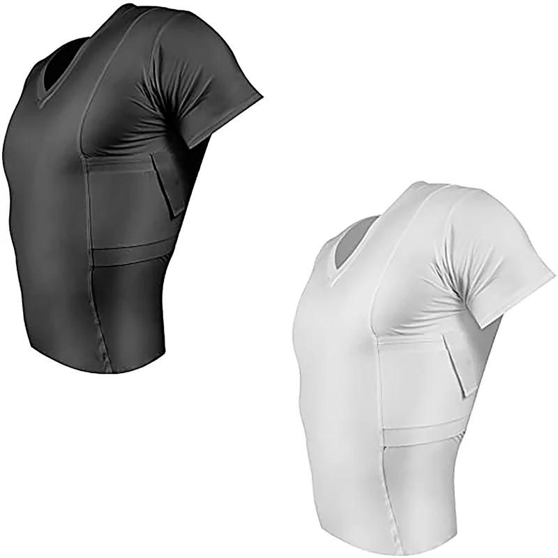 Черное Мужское нижнее белье, Женская Скрытая Футболка-Кобура