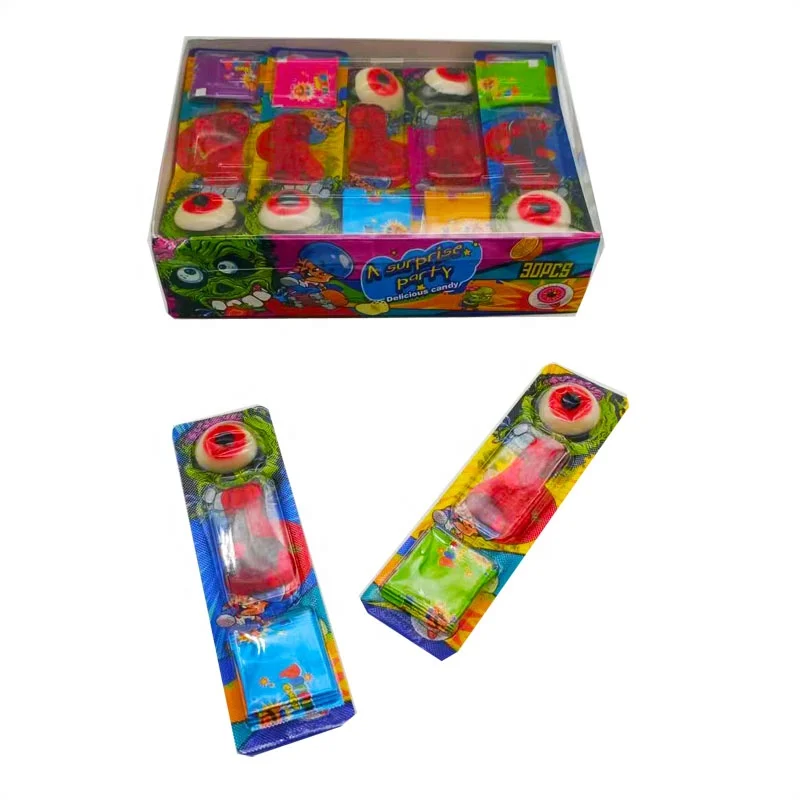 New Arrival Gummy Candy Eye Ball Shape Foot Shape with Popping Candy for Kds