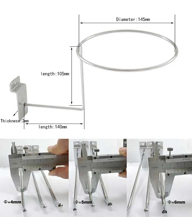 Metal Chrome Gridwall hat display rack baseball cap holder