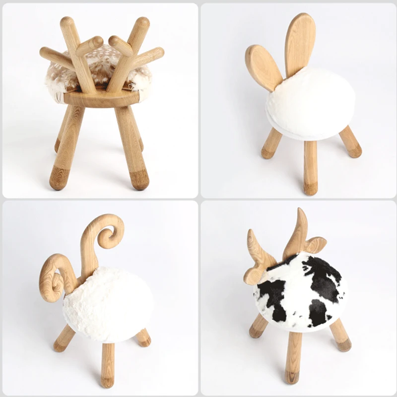 Easy assembly ottoman animal stools Plush Doll Footstool Reward stationery Plush Doll rabbit shape dildo
