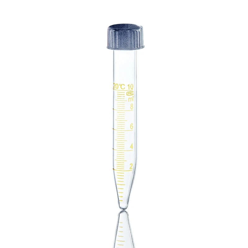 Laboratory 5 10 15 20 25 30 50 100ml Glass Graduated round flat bottom test Tube With thread screw Cap lid