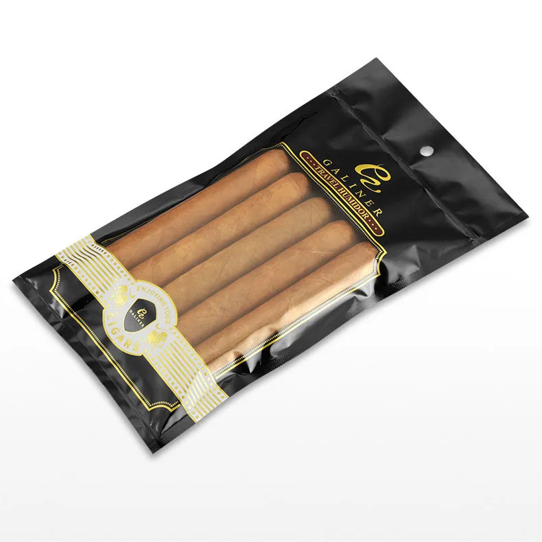 Cigar Hand Rolling Tobacco Custom Plastic Zipper Packaging Bag Pouch