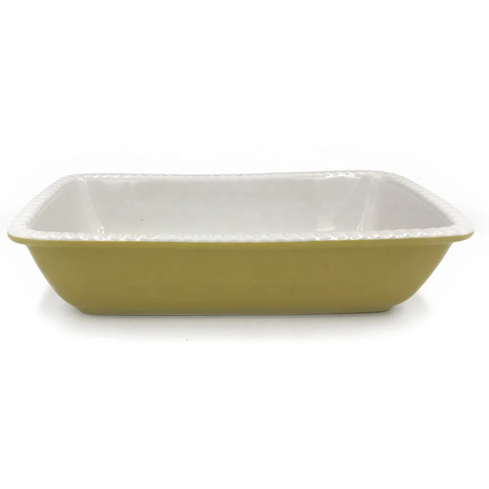 Stoneware Pot And Pan Rectangle Ceramic Dish Bakeware Baking Tray Oven