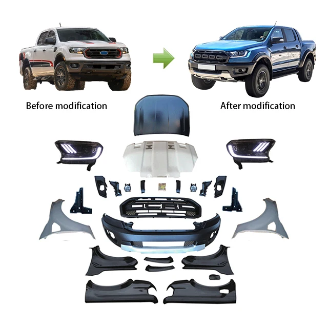 
Pick Up 4X4 Car Accessories Front Bumper Body Kits For Ford Ranger 2012 2018 T6 T7 T8 Upgrade To 2019 Raptor  (1600254064729)