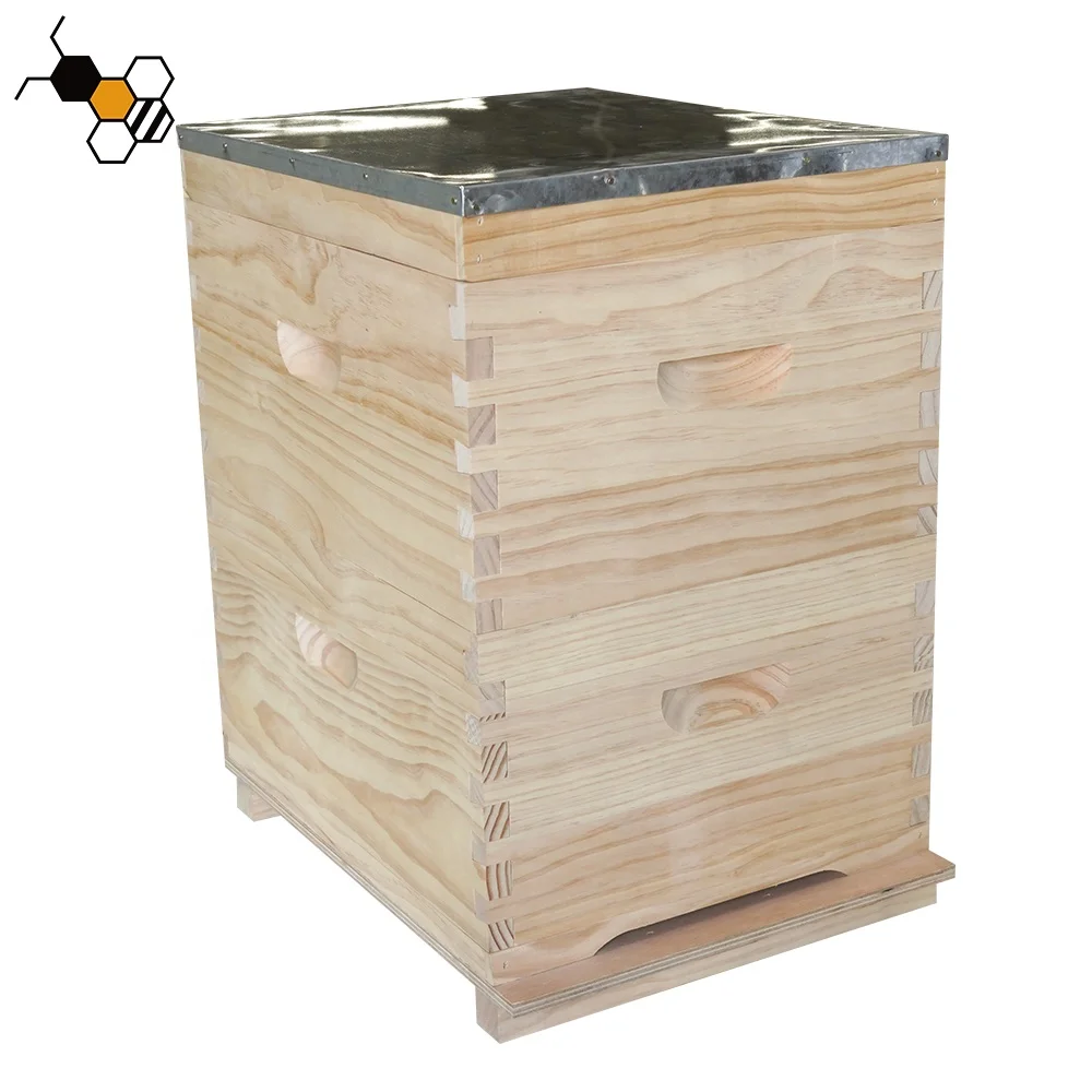 Australian Style Unassembled Honey Hive 20 Frames 2 Deep Bee Hive Boxes Kit China Fir Australian Beehive
