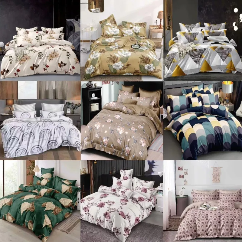 Wholesale Cotton Bed Sheets Set 3 PCS Bedding Set with Pillowcases Manufacturing Bedding Set Queen Luxury Flat Sheets in Stock