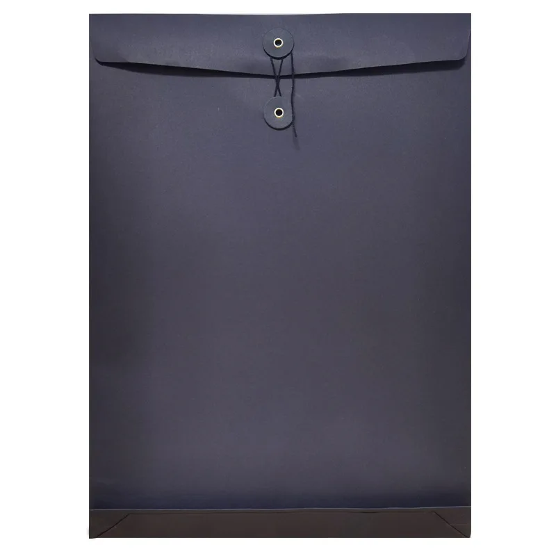 recycled  string tie  A4 letter size files mailer packaging bag Brown  paper file storage envelope with button string closure