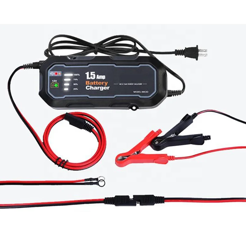 Portable use 1500mA Motorcycle Battery Charger Portable Car Battery  12V Intelligent Repair Lead-Acid Battery Charging US 110V