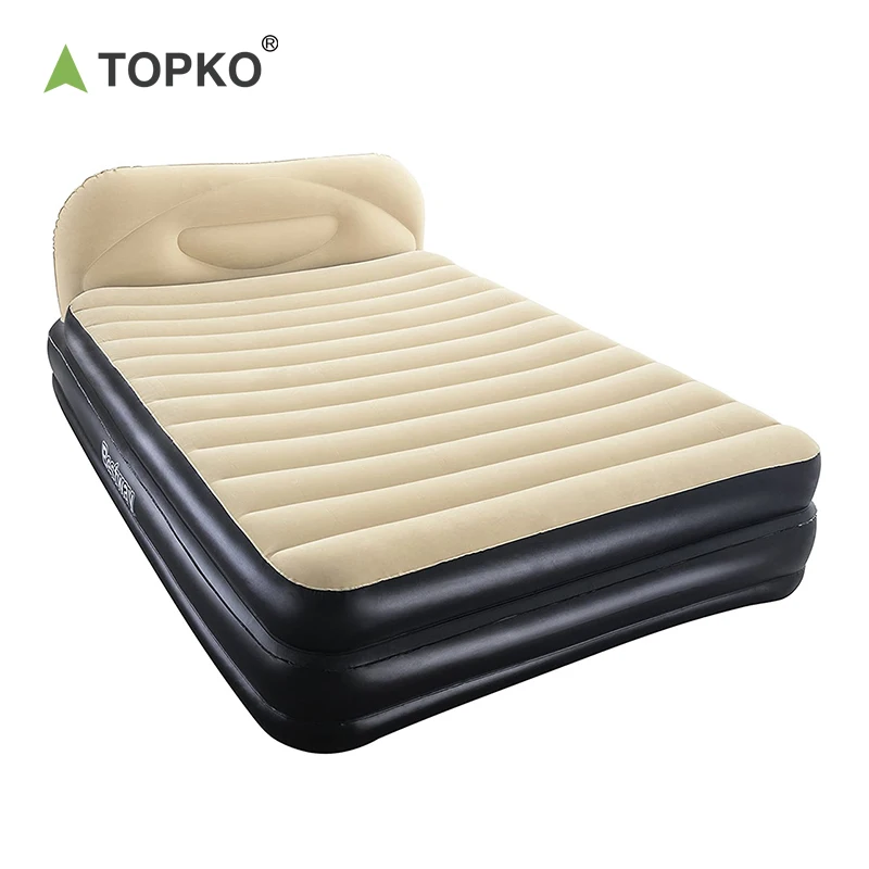 TOPKO высокое качество ПВХ надувная двуспальная кровать крытый и открытый портативный надувной матрас
