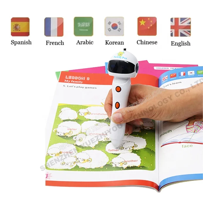 Factory Production 0-12 Years Old 6 Languages Multiple Functions Voice Magic Talking Pen With Book