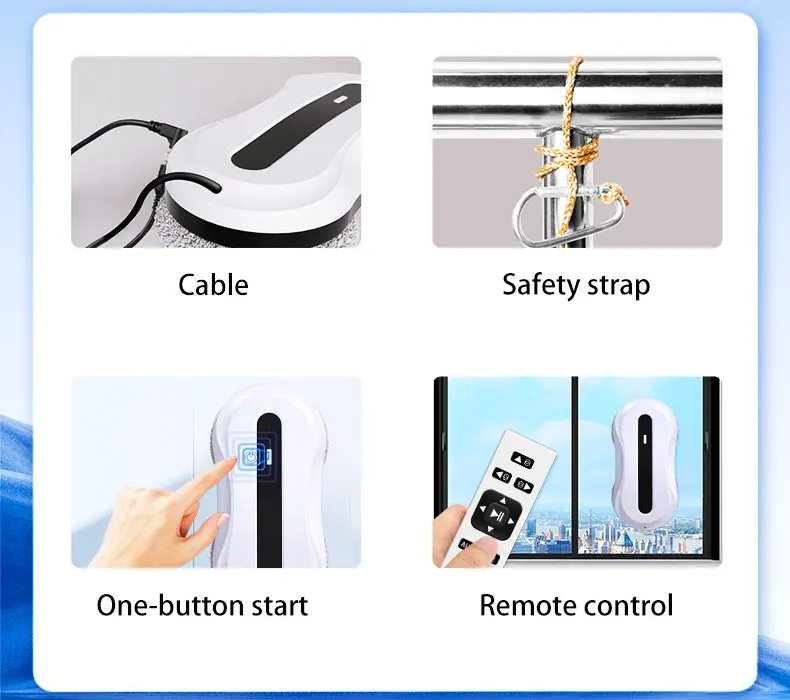 Huidi HCR-31 Easy-to-Use Transparent Water Tank Dual Automatic Spray Robot Electric Window Cleaner