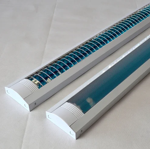 60cm 90cm 120cm integrated design T8 double tube dustproof grid LED fluorescent light cover grille light indoor lighting