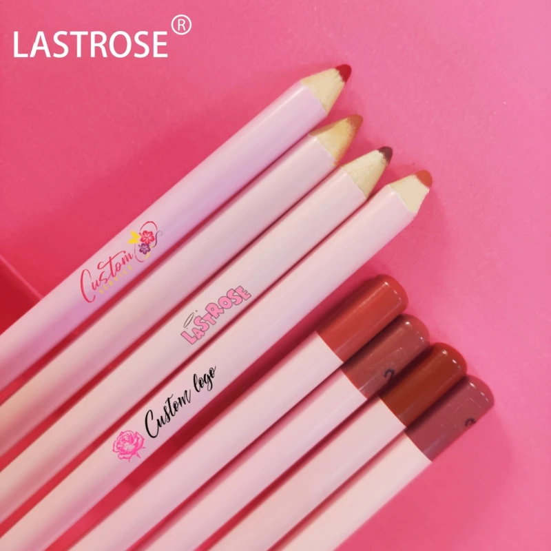 2024 Private Label Vegan Creamy Waterproof Long-lasting Pink Lip Liner Pencil High Pigment Makeup Matte Lipstick Brown Lipliner