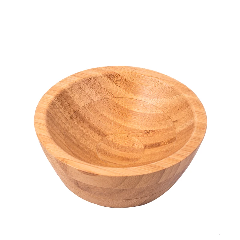 Factory wholesale antique natural japanese salad fruits tableware bamboo bowl para ensaladas set with server for hotel
