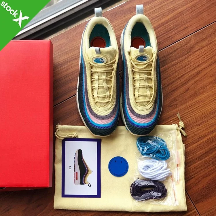 Air 97 95  Sean Wotherspoon Extra Lace Set Light Blue Fury/Lemon Wash Sneakers running sports shoes men