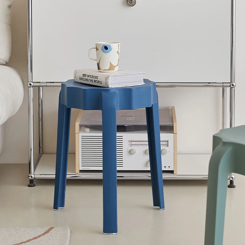 Modern Minimalist Stacking Stool Space-Saving PP Plastic Dining Bench Lightweight and Durable Shoe Changing Stool