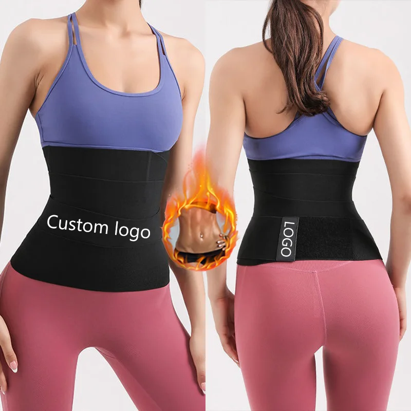 2021 new arrival designer custom logo waist trainer trimmer adjustable belt slimming Stomach Belly tummy wrap shaper for women