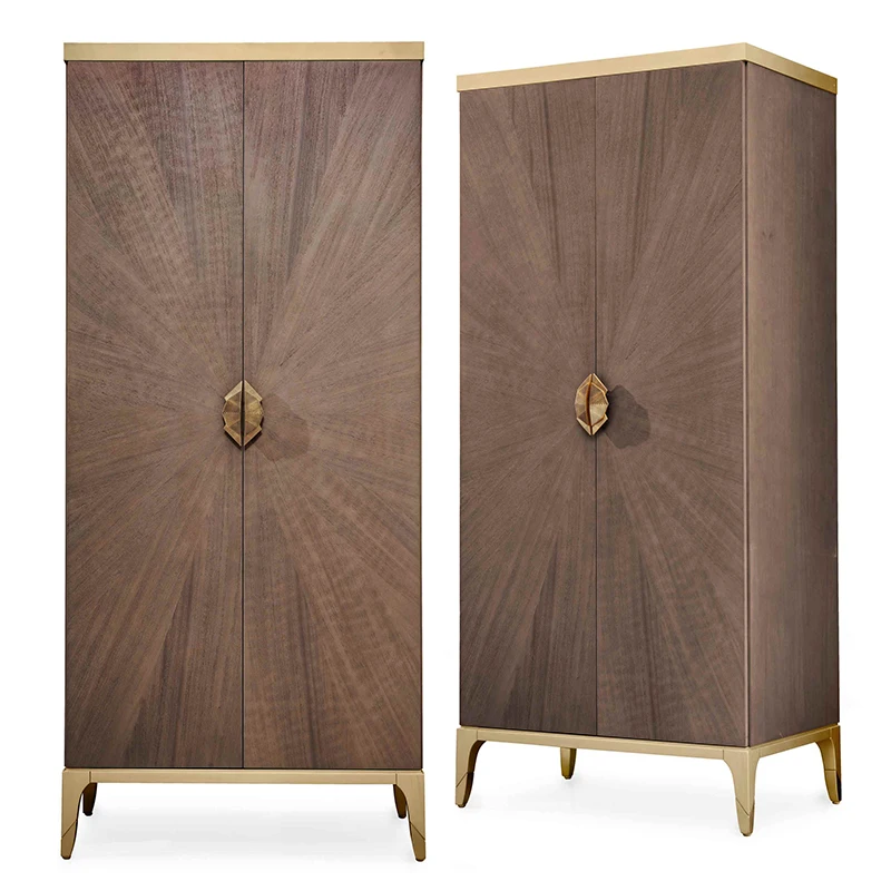 luxury classic wooden antique bedroom furniture set century modern garderobe armoire Wardrobe cloth cabinet