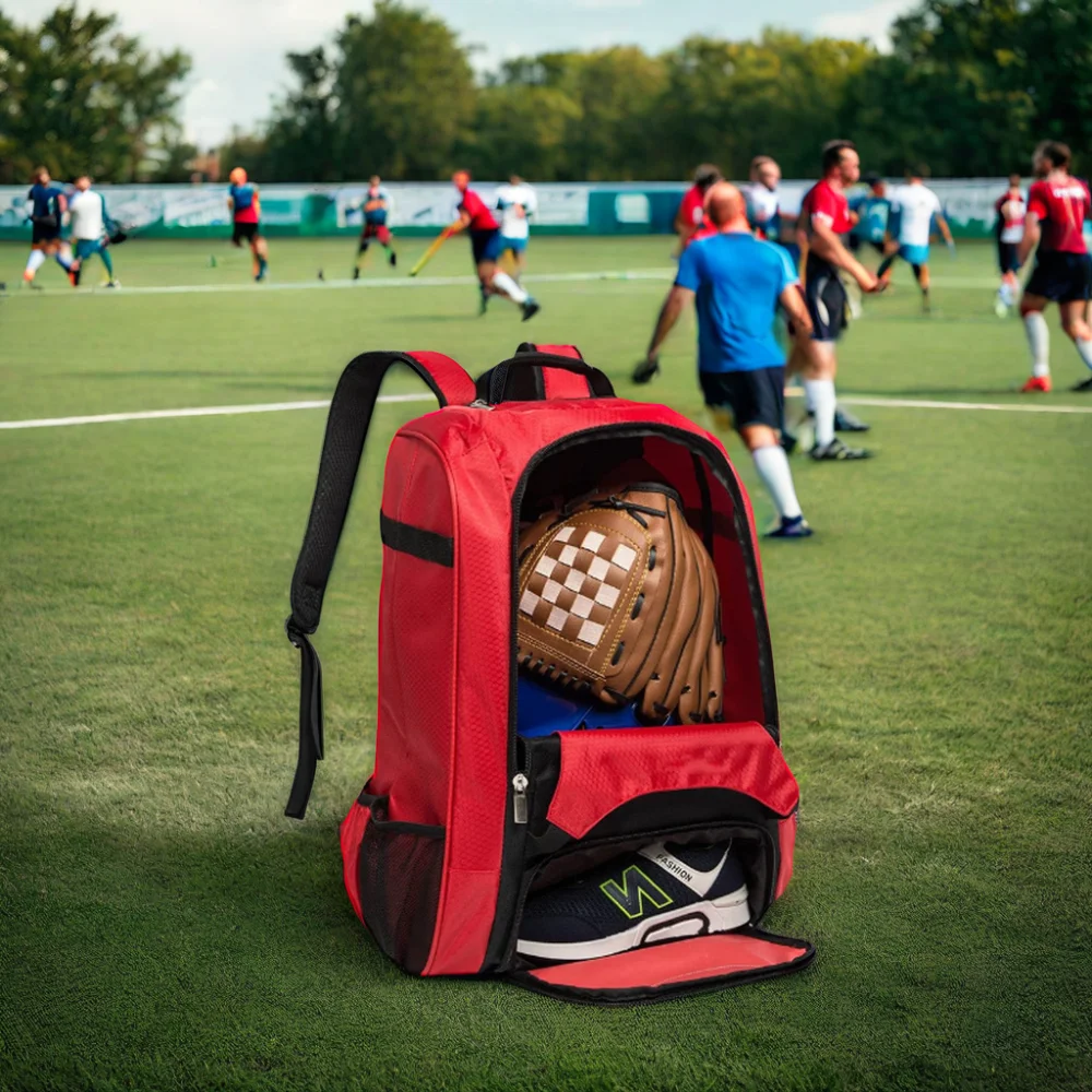 Customize logo Extra Large Padded Air Mesh Back Field Hockey Equipment Breathable Baseball Bag Backpack
