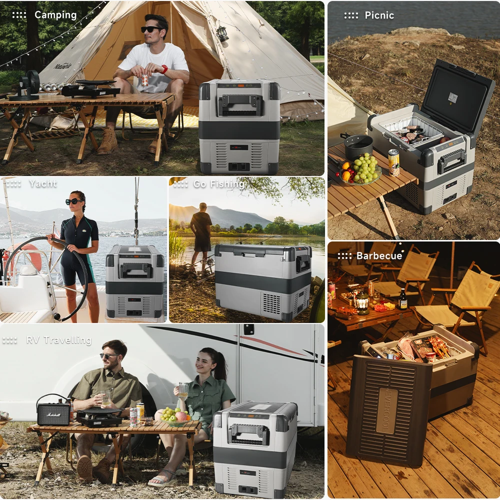 60l Rv Car Fridge 12 Volt Car Refrigerator Dual Single Zone Portable Electric Compressor Cooler 12 24vdc 110 240vac Adapters