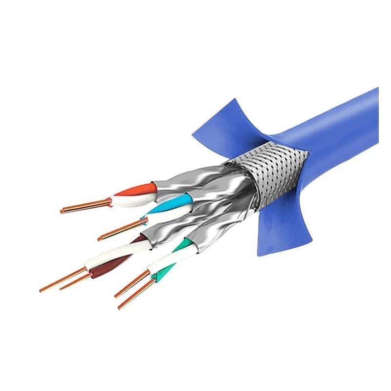 Bare Copper Indoor Outdoor Internet Lan Ethernet Network 4prs Cat 7 Cable Sftp