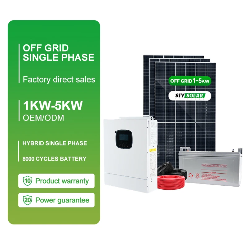 3.5kw Hybrid Grid Connection Solar Power System with 200ah Lithium Battery 100ah Capacity  Protection Rack-Mounted Home Use