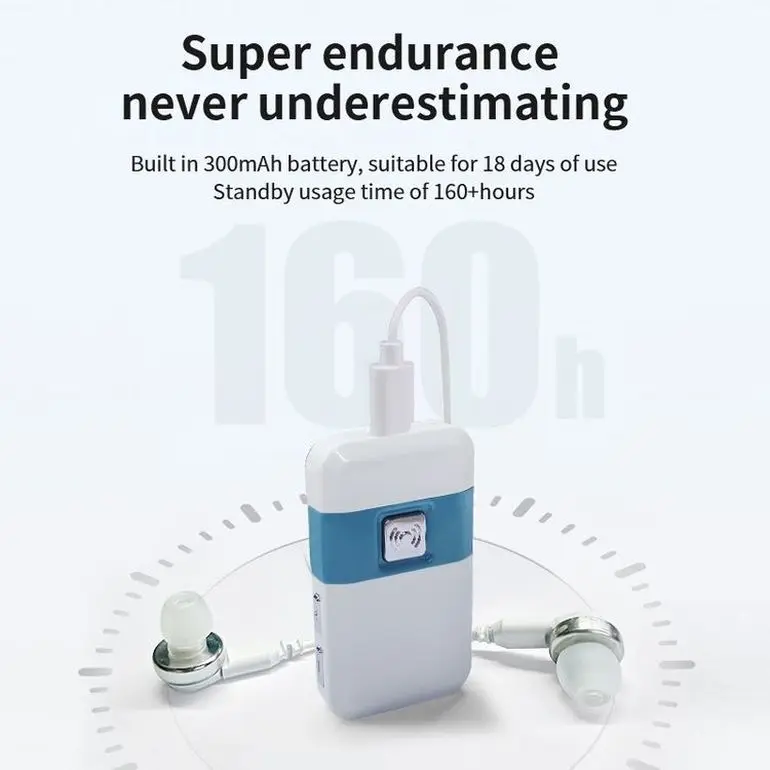 Pocket Type 16 channels Hearing Aid Factory Price Wired box Hearing Aids Emergency SOS Button Medical Severe Hearing Loss