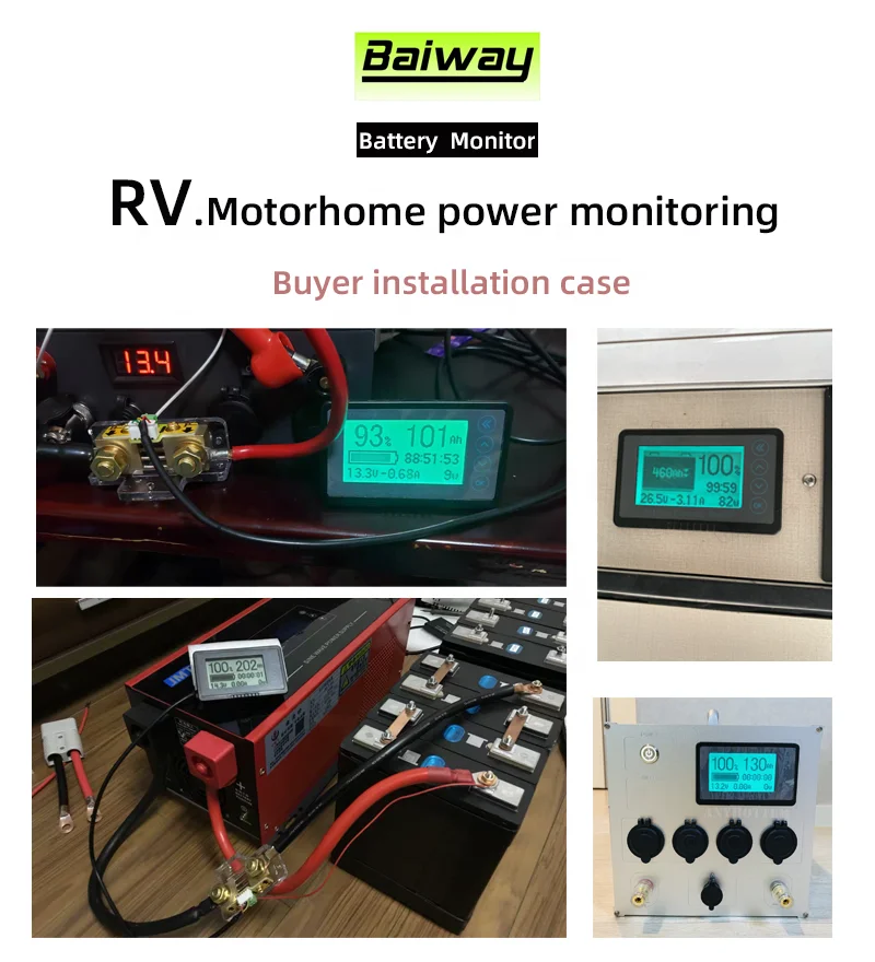 Baiway DC120V 350A Battery Coulometer TF03K Professional Precision car Battery Tester monitor for RV battery capacity indicator