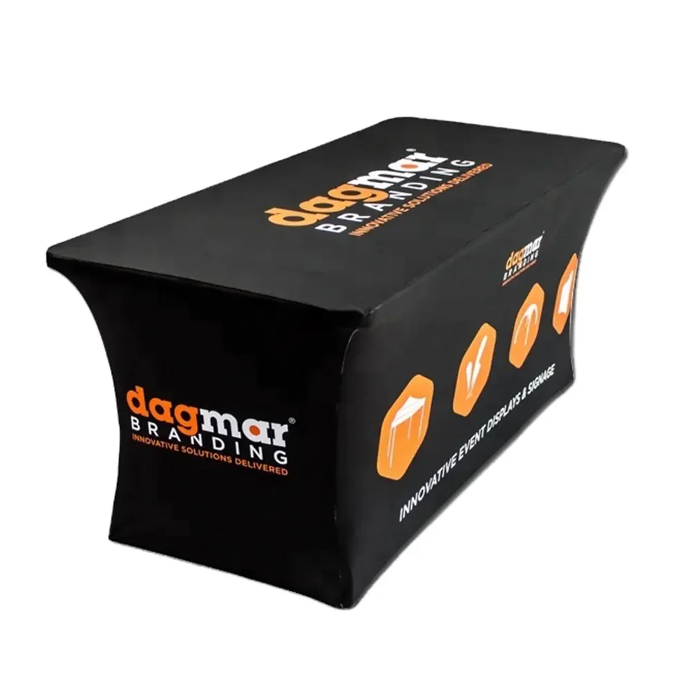 Дешевая скатерть из полиэстера с логотипом под заказ открытой спиной и драпировкой для выставки