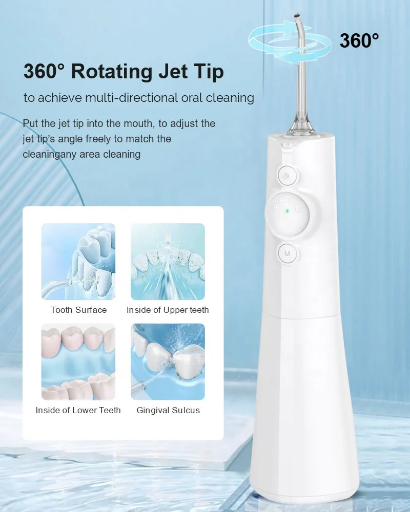Waterproof Water Dental Floss USB Rechargeable Portable Cordless Water Flosser Oral Irrigator for Travel
