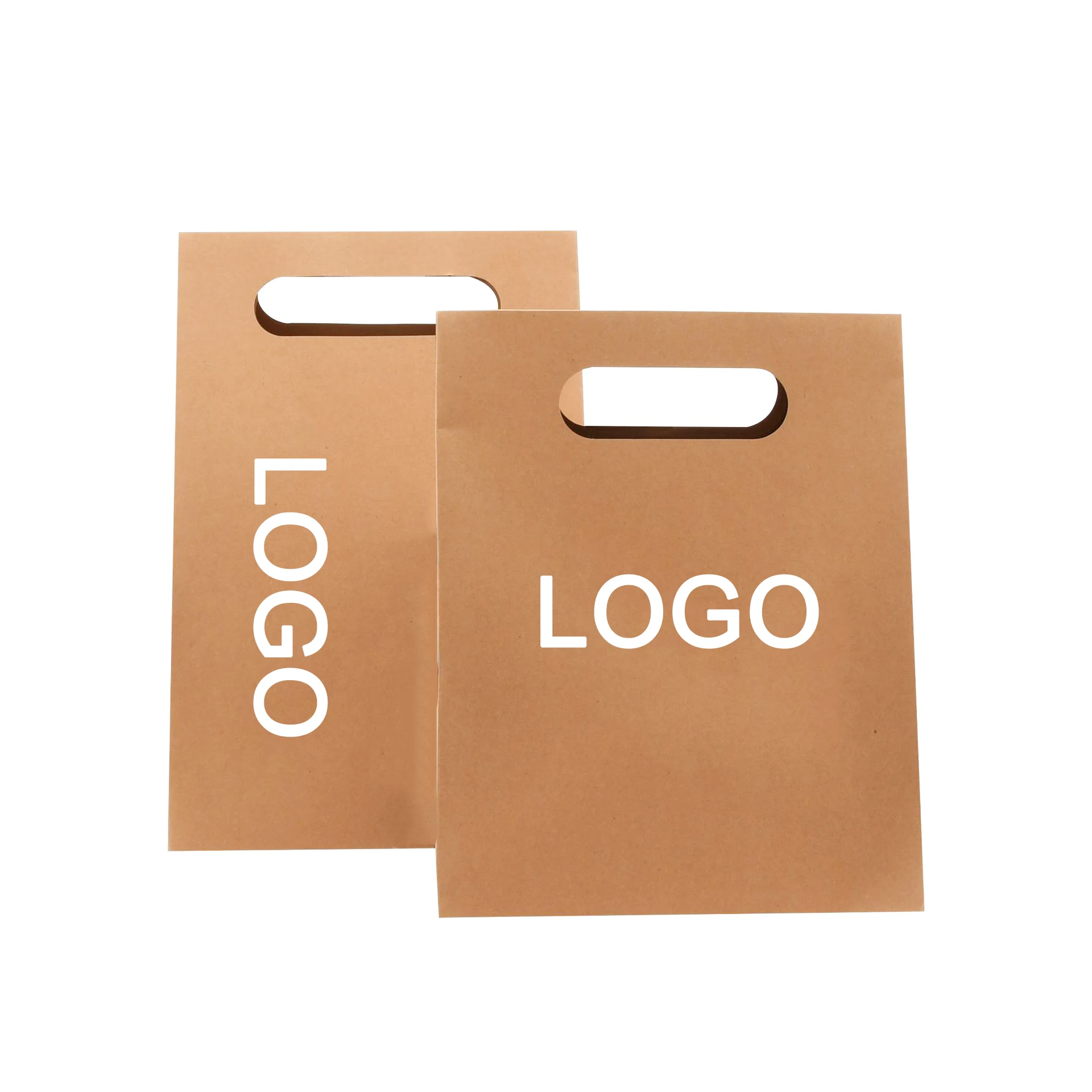 Kraft paper Biodegradable Brown perforated portable packaging custom printed Restaurant Takeaway bread Beverage food coffee bag