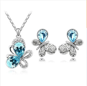 HA1115 модная бабочка стильный элегантный комплект серьги и ожерелье ювелирных изделий для женщин ювелирные наборы оптовая продажа