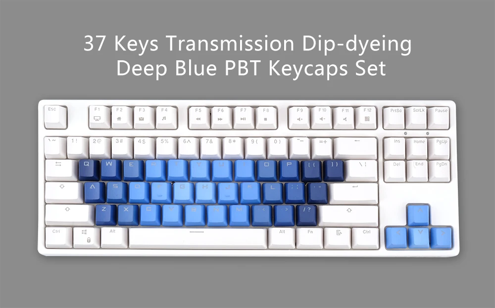 Translucent Keycaps Double shot Injection Molding Keycap Blue Custom Gaming Keyboard PBT Keycap Set