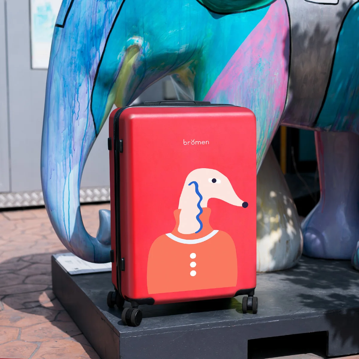 ONEBOX PC/ABS чемодан высокое качество модная серия red dog матовый чехол на