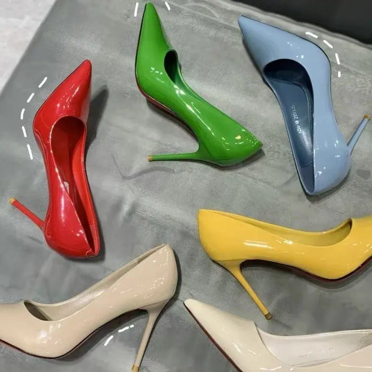 New Design Nice High Heels Red Bottom Women Dress Casual Sandals Plain Summer Light Luxury Lady Heel Shoes