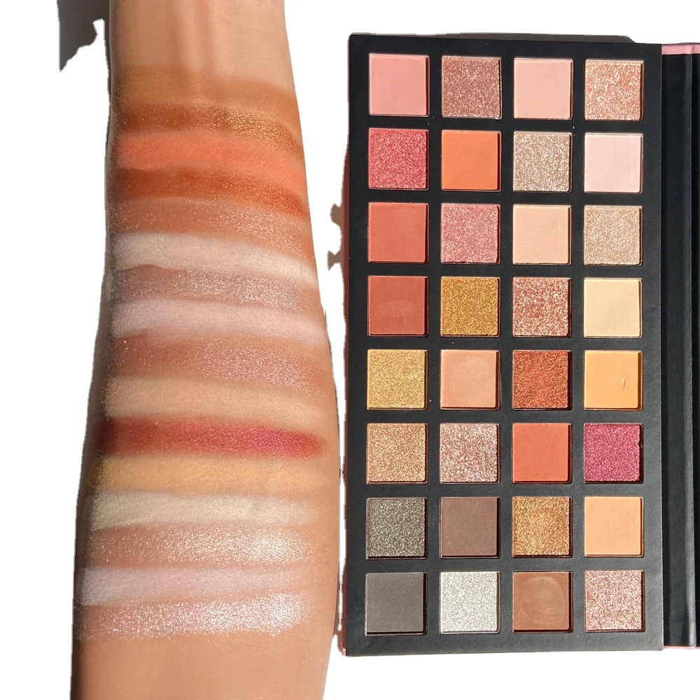 ES107 hot sale high pigment Customized Private label pressed glitter cardboard eyeshadow palette