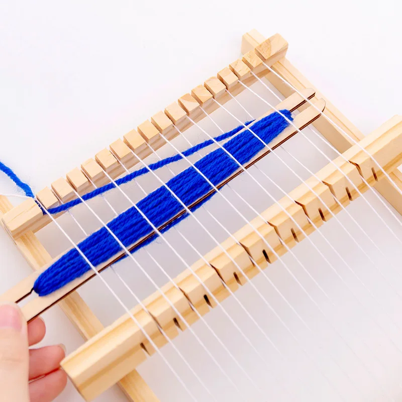 Hot Sale Handmade Teaching Aids Wooden Weaving Loom for Kids Wooden Weaving Knitting Loom Toy