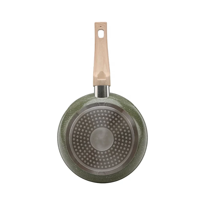 Wholesale Home Kitchen Green Forged Aluminum Induction Nosntick Granite Xylan Coating Nordic Germany Frying Pan