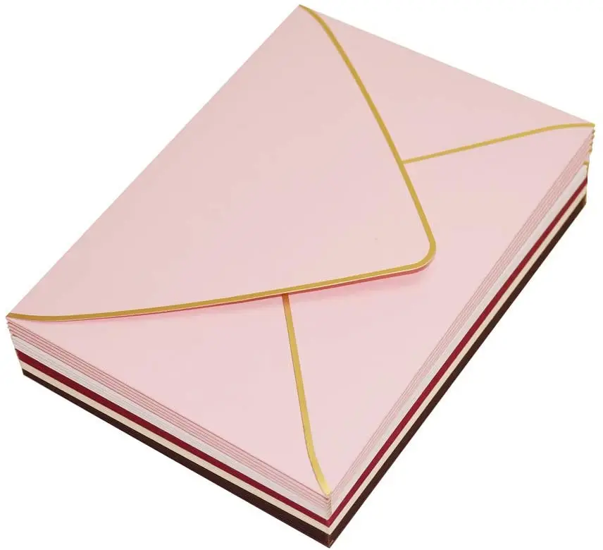 envelope rose gold a7 5 x 7 - V flap Quick Self Seal  For 5x7 Cards| Perfect for Weddings, Invitations, Photos